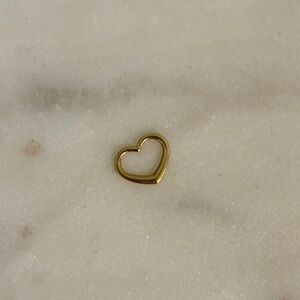 14k Solid Gold Heart-Shaped Charm for Hoop or Pendant Necklace